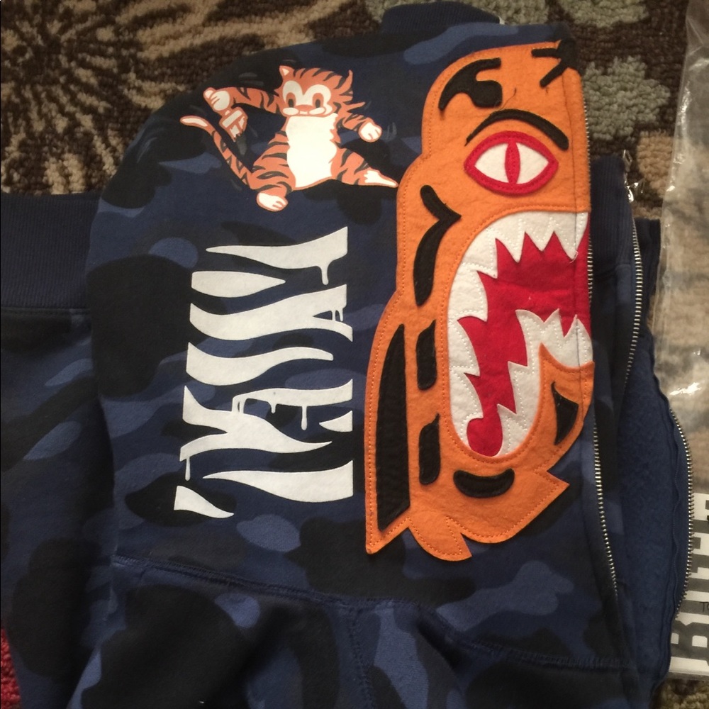 Bathing Ape Blue Hoodie Zip Up
